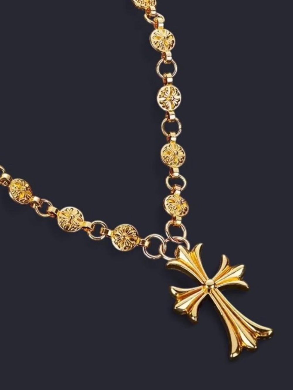 Gold Cross Pendant Necklace - Women's Jewelry
